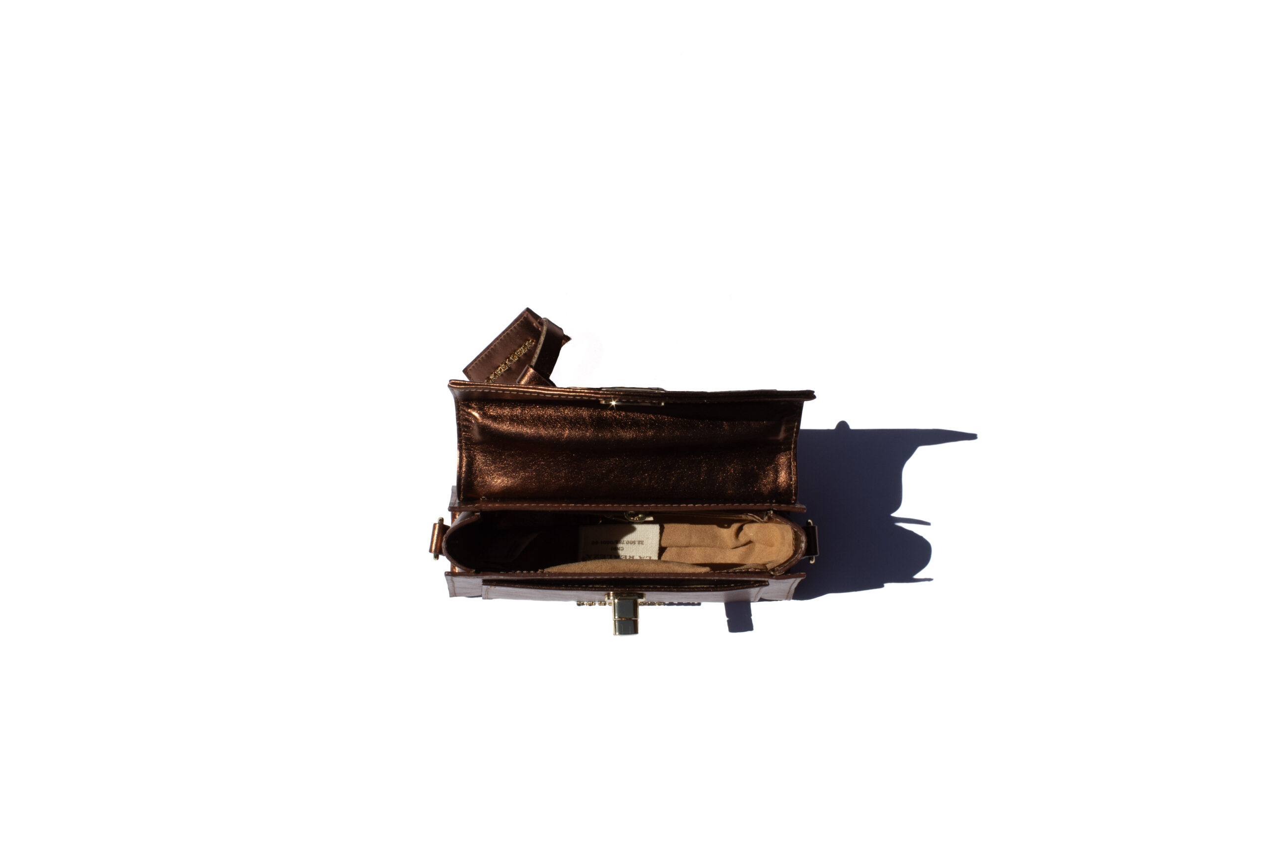 Bolsa Metallic Luxe Bronze Vista 4