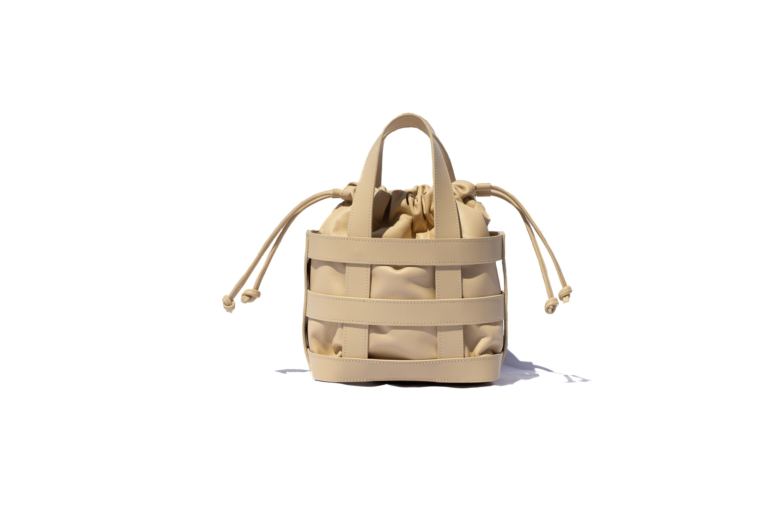 Bolsa La Cesta Beige Couro Inside Vista 4