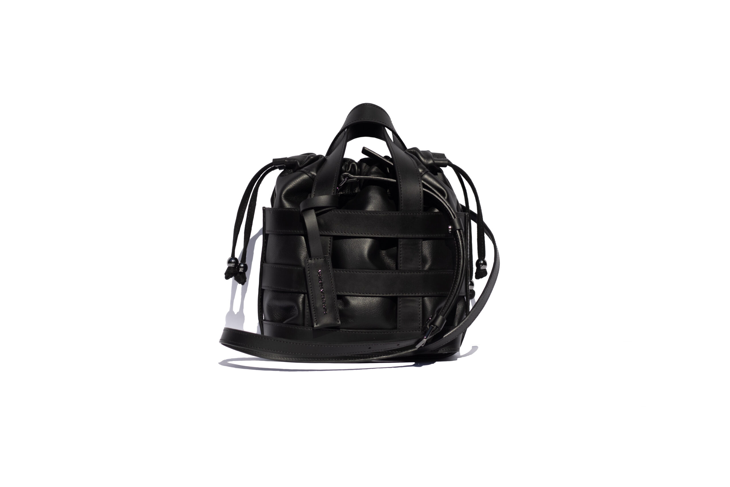 Bolsa La Cesta Preta Couro Inside Vista 1