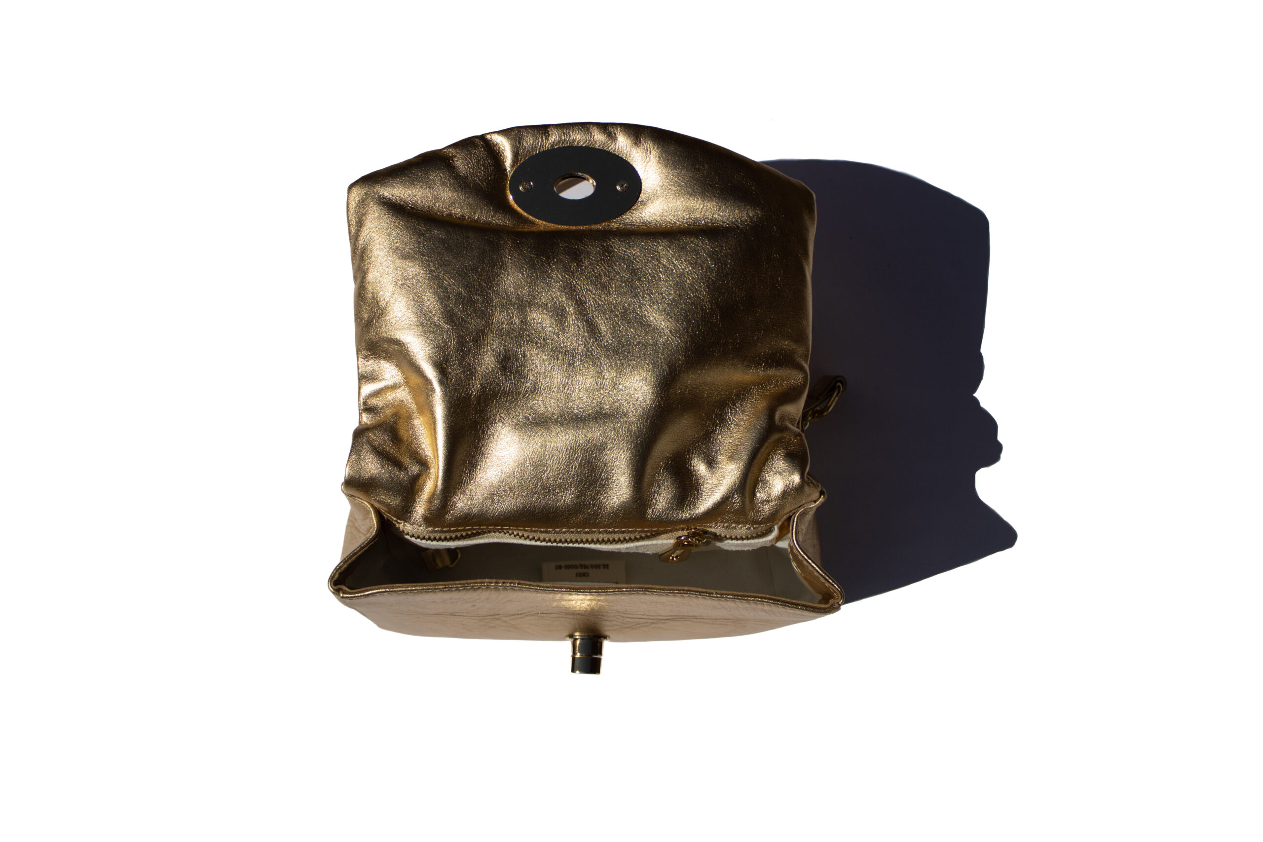 Bolsa Amore Plissé Ouro Vista 3